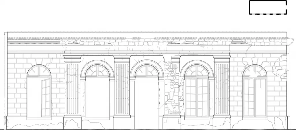 Façade sud - relevé état existant