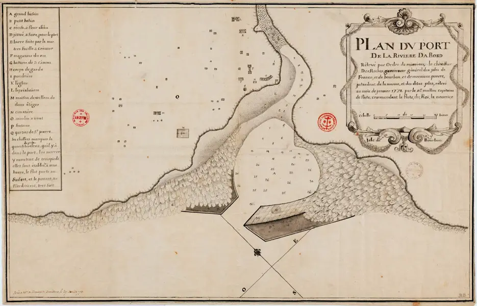 "Plan du port de la rivière Da Bord, rélevé par[...]
