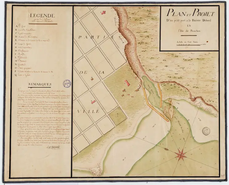 "Plan et projet d'un petit port à la Rivière Dab[...]