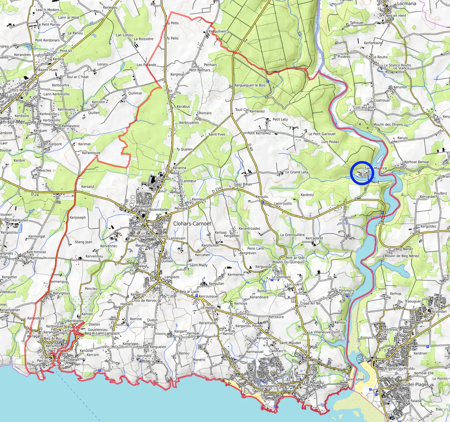 Clohars-Carnoët_opentopomap